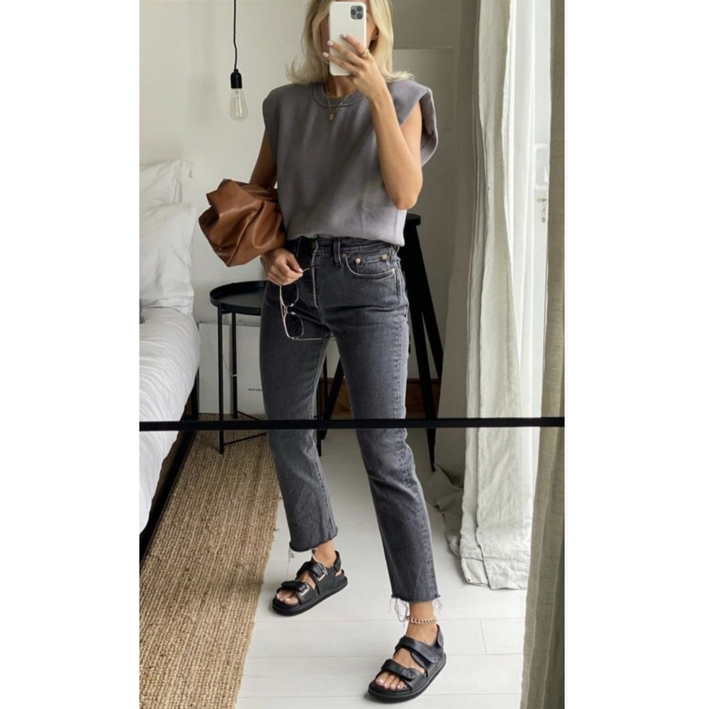 Levi's 501 High Rise Gray Jeans